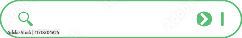 Search Bar Vector Template with Magnifying Glass and Arrow Icons on Transparent Backdrop