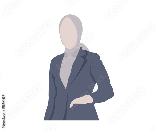 vector image of a business woman wearing a hijab