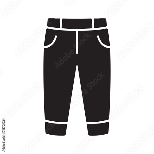 Capri pants modern clothing stylish wear silhouette solid black icon