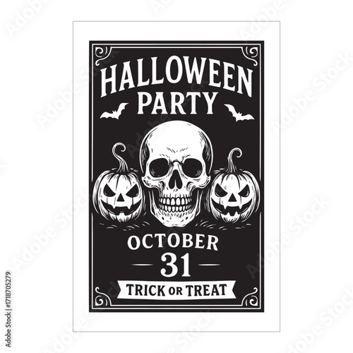 Free Entry Halloween Bash Poster Design