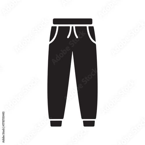 Joggers sweatpants modern stylish casual outfit solid black icon design