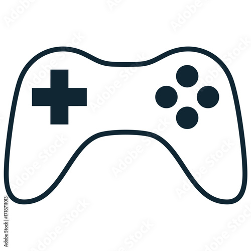 Gaming icon vector. Ideal for gaming, entertainment, and technology themes. A simple, clear symbol representing a gaming headset.