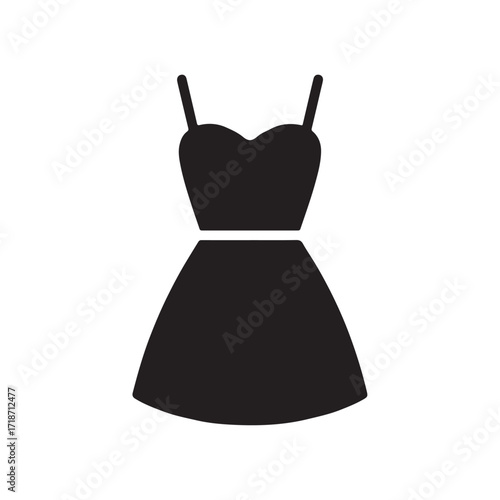 Mini dress trendy stylish fashion clothing solid black icon design