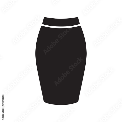 Pencil skirt stylish garment fashion outfit solid black icon artwork