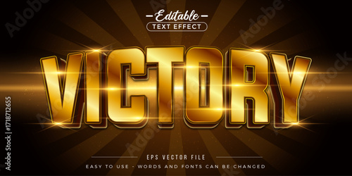 Gold victory editable text effect.