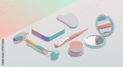 Pastel Beauty & Skincare Tools | Aesthetic Makeup Kit