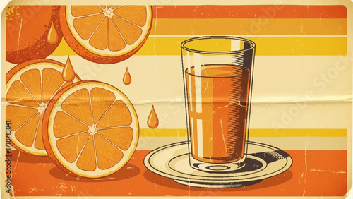 illustration of orange juice in a glass