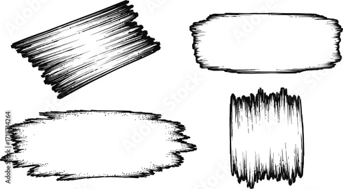 Black brush stroke set vector illustration design element art editable