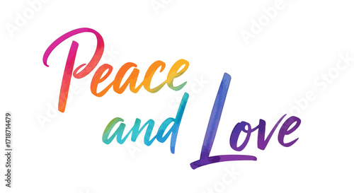 Peace and Love A Vibrant Watercolor Graphic for Positive Vibes and Emotional Expression