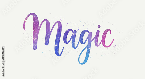 Enchanting Magic A Watercolor Script with Whimsical Charm on a Clean White Backdrop