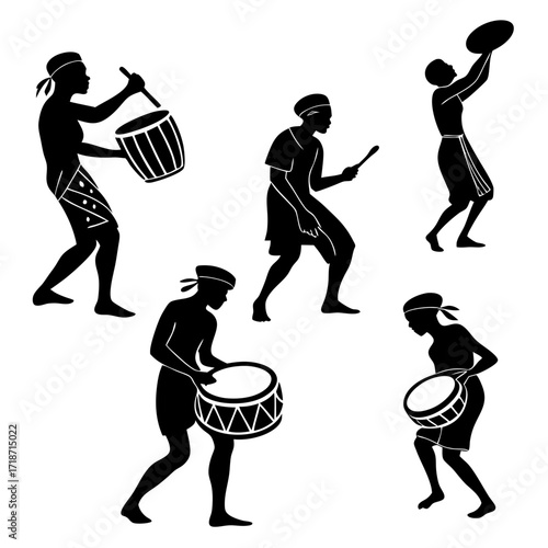 African Musicians Playing Drums Illustration rhythm