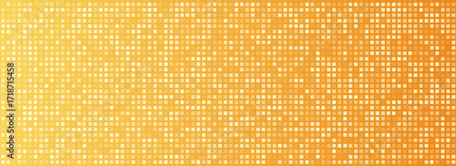 Shining gold disco party pattern background. Iridescent golden sequin mosaic texture. Sparkling yellow halftone wallpaper. Pop up comic glowing glitter backdrop. 70s or 80s vector design template
