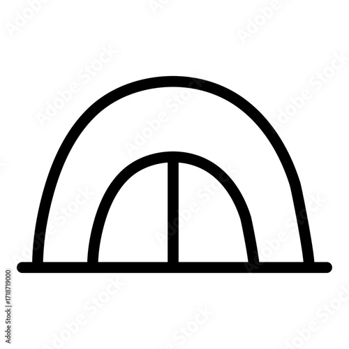 Dome Tent Line Icon of Camping and Glamping Icon Set