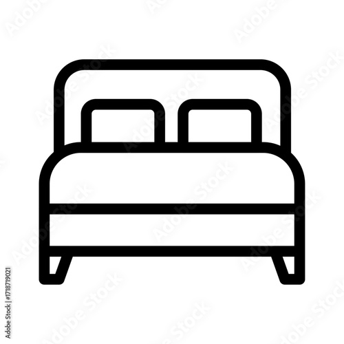 Bed Accommodation Line Icon of Camping and Glamping Icon Set