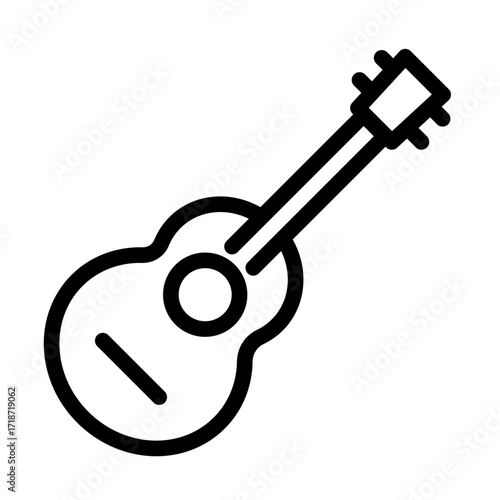 Guitar Line Icon of Camping and Glamping Icon Set