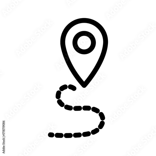 Trail Path Line Icon of Hiking Trails Icon Set