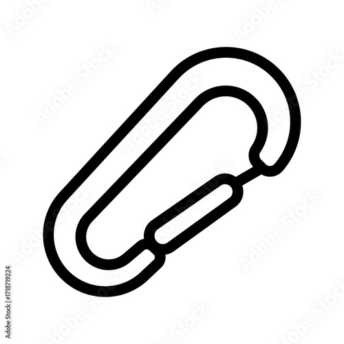 Carabiner Clip Line Icon of Rock Climbing (Outdoor) Icon Set