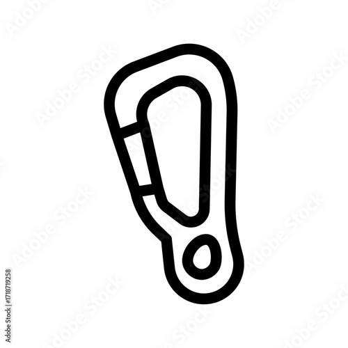 Locking Carabiner Line Icon of Rock Climbing (Outdoor) Icon Set