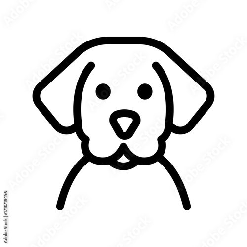 Dog Face Line Icon of Veterinary Clinics Icon Set