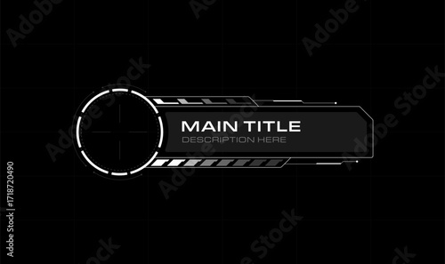 Futuristic lower third main title or name. Cyberpunk elements hud interface.