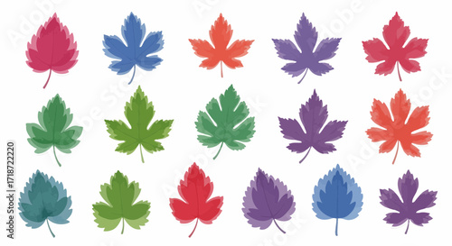 Vibrant Watercolor Leaves A Clipart Collection