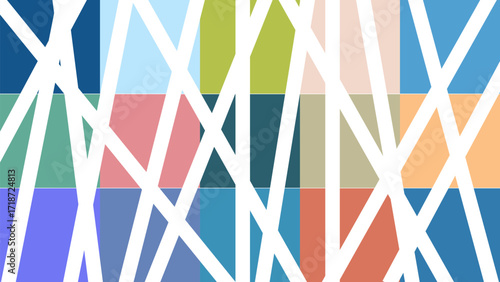 Modern Abstract Geometric Pattern with Colorful Blocks for Creative Design