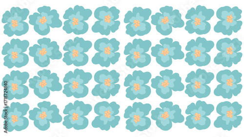 Seamless Blue Floral Pattern Background for Textile and Decorative Design