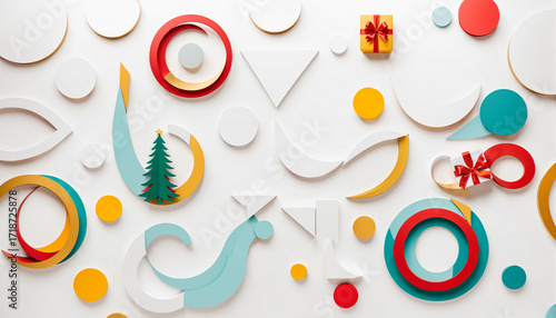 abstract festive shapes wit...