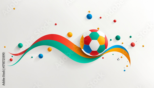 3d soccer ball with abstrac...