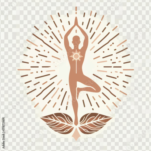 Person practicing yoga tree pose.
