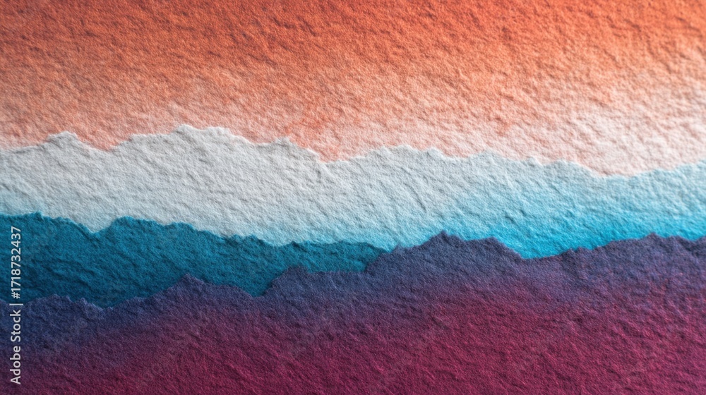 Fototapeta premium Abstract Watercolor Landscape with Gradients of Blue and Orange