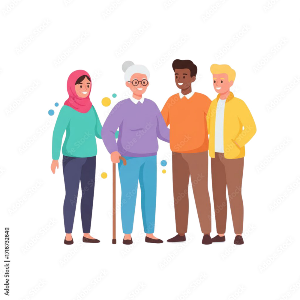 Obraz premium group with cane