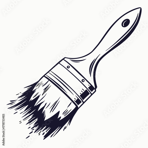 Black and White Paintbrush Illustration artist