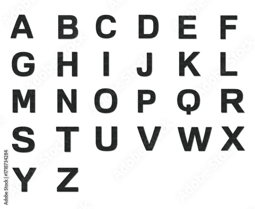 Black Alphabet Letters Set – Bold Typeface A to Z Vector