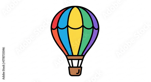 Colorful hot air balloon illustration for travel adventure and sky exploration vector graphic design element