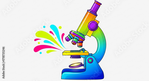 Colorful microscope illustration for scientific research and educational purposes image design art