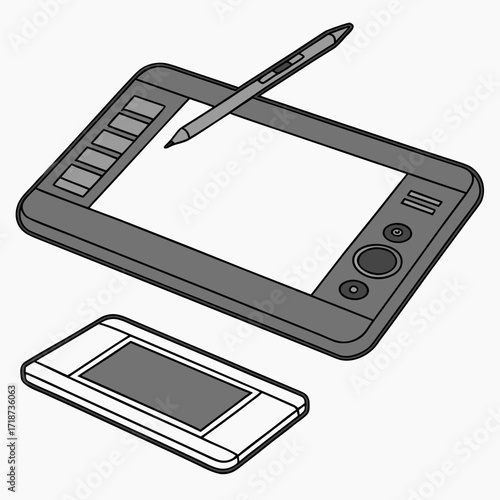 Digital Art Tablet and Stylus with Blank Screen drawing stylus