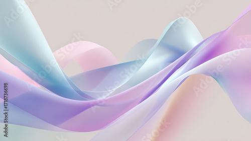 Soft Abstract Background with Flowing Air-like Shapes