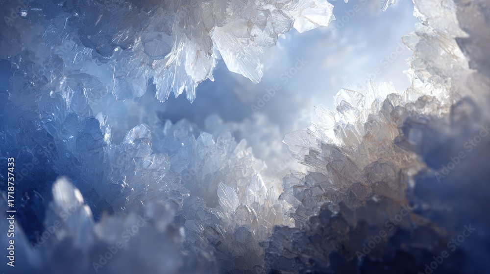 Fototapeta premium A close-up view of stunning blue and white crystal formations.