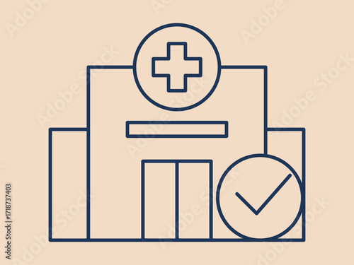 Affordable medicine icon. Social issues problems icon. Simple vector illustration in modern thin line style. Vector illustration.