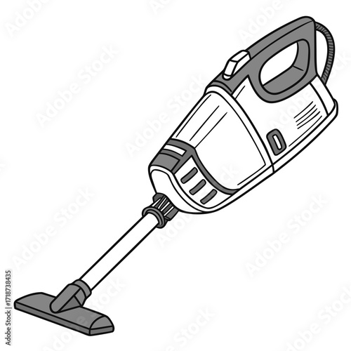 Handheld Vacuum Cleaner Outline illustration cordless