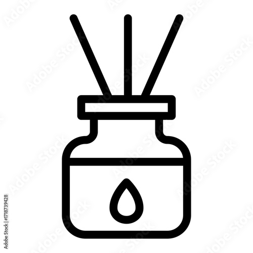 Reed Diffuser Line Icon of Aromatherapy Practices Icon Set