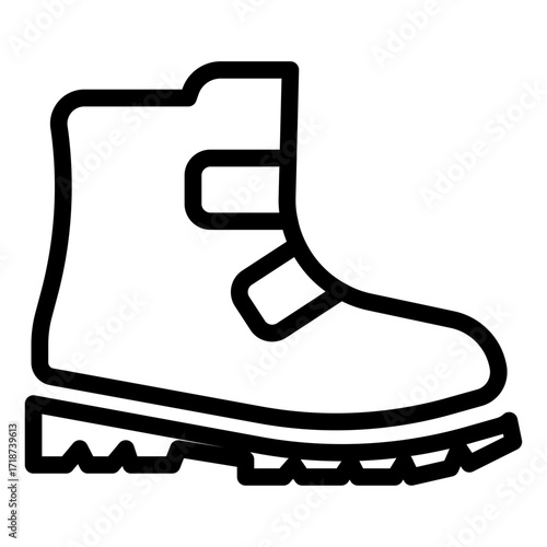 Winter Boot Line Icon of Snowshoeing Icon Set