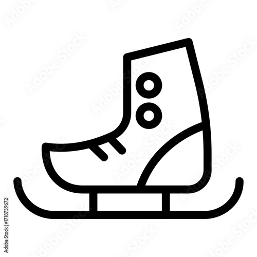 Ice Skate Line Icon of Snowshoeing Icon Set