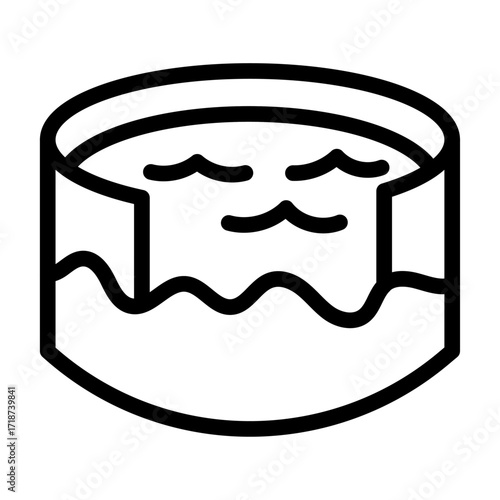 Frozen Lake Line Icon of Ice Fishing Icon Set