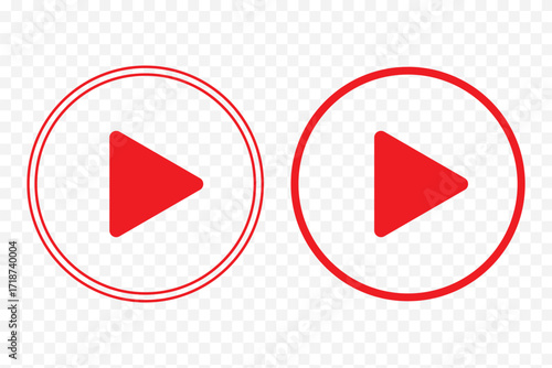 Free Download Play button icons set isolated on transparent background. Social media symbol. Design template for web, apps. Play button icon in trendy flat style isolated on grey background. Play symbol. EPS 10. - GFXLoad