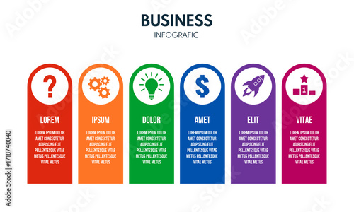 6 steps round arrows, barchart diagram inforgaphic, report or presentation vector template, business process illustration