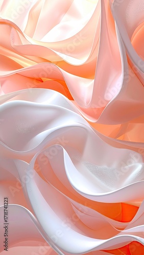 Wallpaper Mural Soft, flowing peach and cream silk drapes Torontodigital.ca