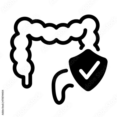 Colon Cleanse Line Icon of Detox and Cleansing Icon Set