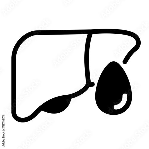 Liver Detox Line Icon of Detox and Cleansing Icon Set